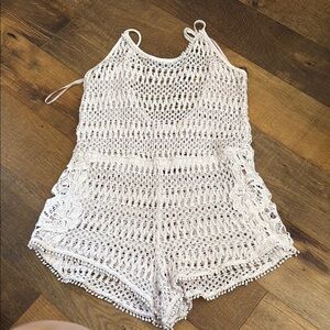 Victoria's Secret White Crochet Jumpsuit